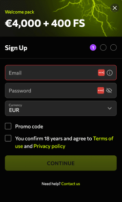 Vul je gegevens in en registreer direct bij Instasino Nederland
